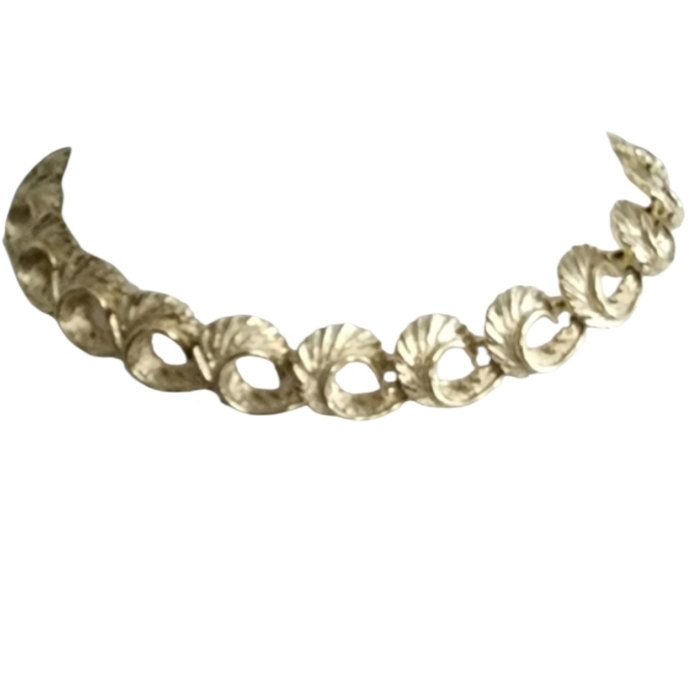 Goldtone Swirl Choker Necklace